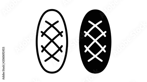 Tableau sur toile Minimalistic Oval Shapes with Crisscrossing Lines