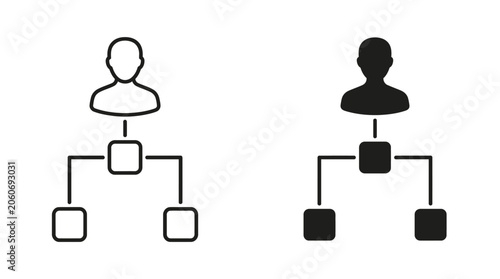 Bild auf Leinwand Flowcharts Illustrate Hierarchy Concepts