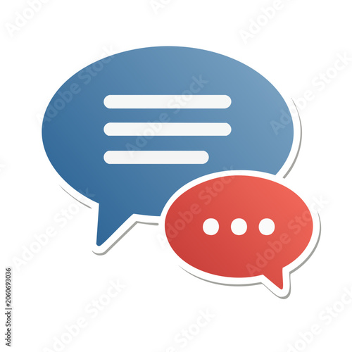 Flat design speech bubbles icon