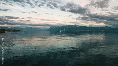 sunset on the lake