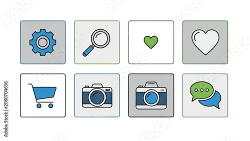 Collection of social media icons.