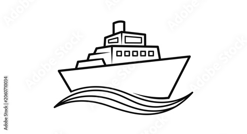 Photos A simple line drawing of a ship.