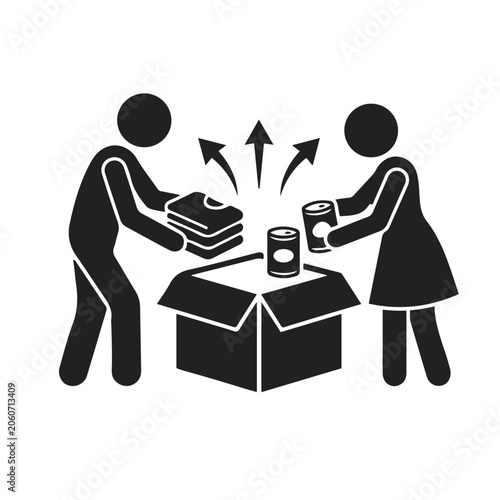 man and woman packing and moving boxes together