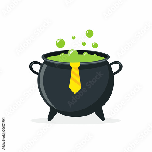 Cauldron with Green Potion and Business Tie