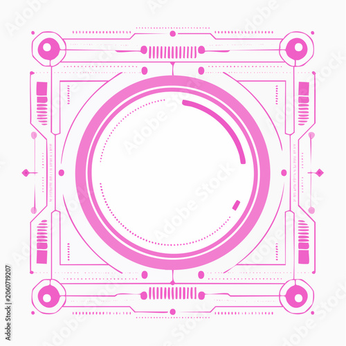Pink Futuristic HUD Interface Element