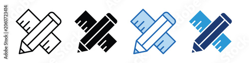 Stationeryicon Collection With Multiple Styles