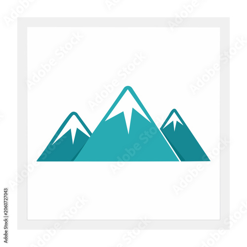 Flat design mountain range icon