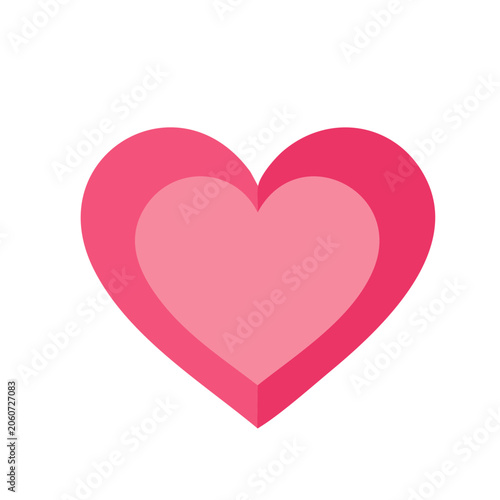 Pink heart icon on transparent background