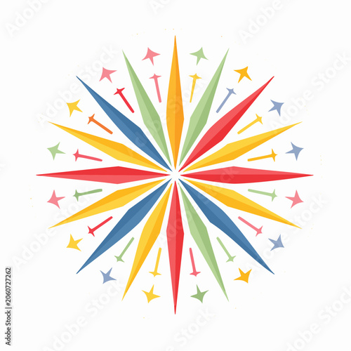 Colorful Geometric Starburst Pattern