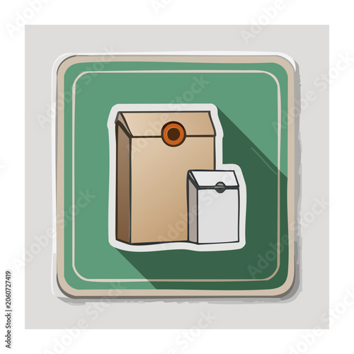 Flat design cardboard and paper box icon