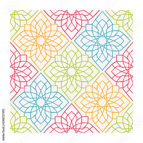 Geometric pattern with hexagons and triangles