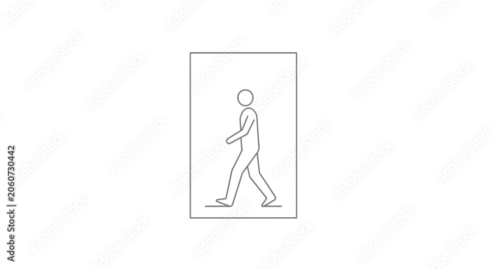 Fototapeta premium Simple Line Art Animation of a Person Walking Forward