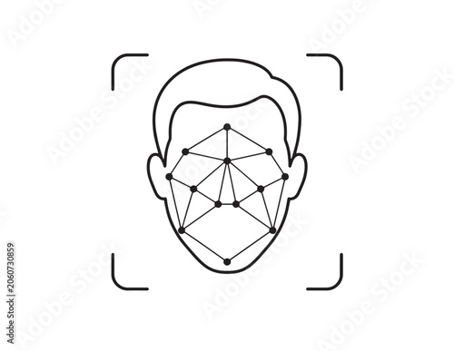 Facial Recognition Scan Icon Vector
