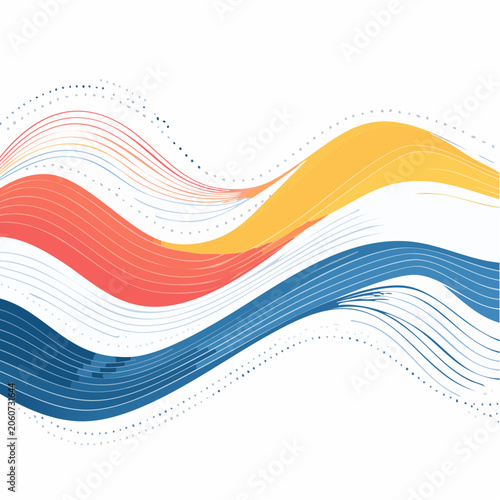 Abstract Wavy Lines and Dots Background