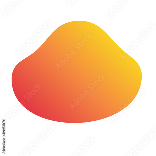 Colorful abstract blob icon on transparent background