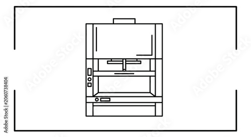 Laboratory Fume Hood - Scientific Research and Chemical Safety Equipment Line Art
