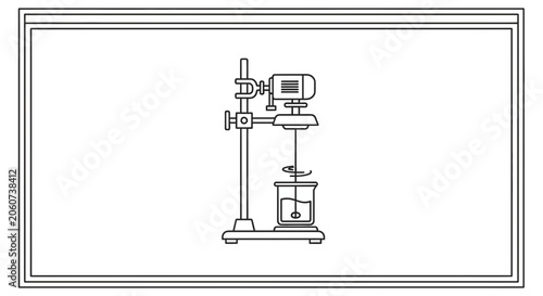 Laboratory stirrer mixing liquid in beaker on stand, scientific equipment, research, experiment