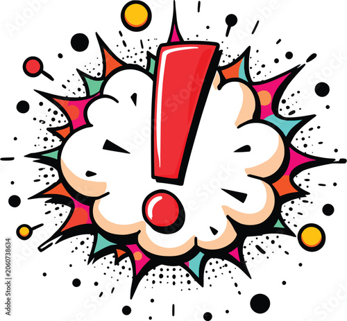   
Comic burst with exclamation mark pop art emphasis design concept