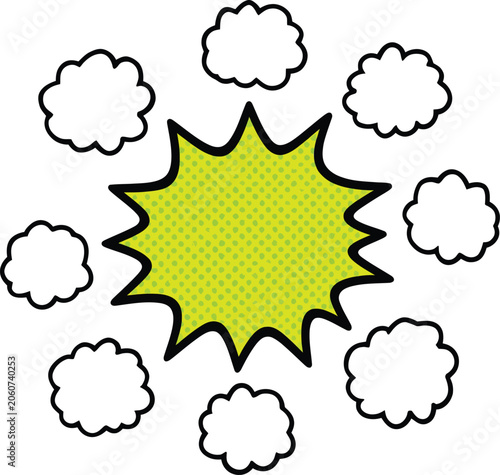 Comic explosion burst dotted pop art dynamic design concept
