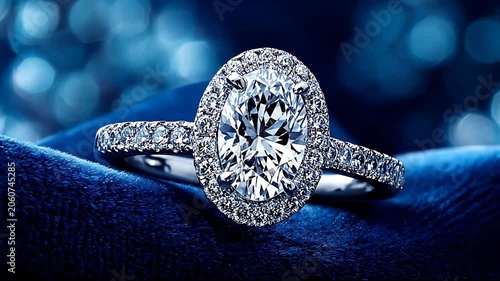 Diamond Engagement Ring Closeup.