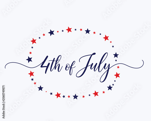 4th of july independence day emblem framed by circular stars with independence celebration american patriotic