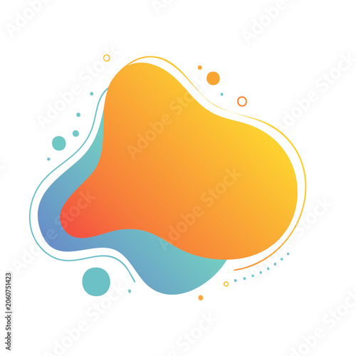 Colorful abstract blob illustration on white background
