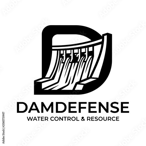 Dam Defense Logo: Water Control and Resource Management