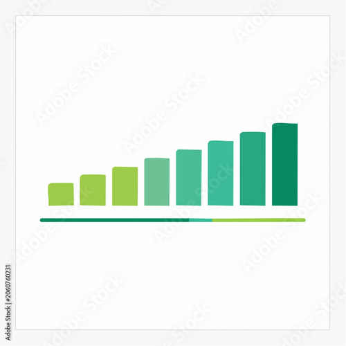 Green Bar Chart Showing Growth