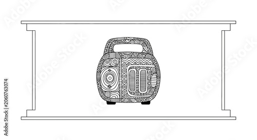 Whimsical Doodle Art Portable Generator with Intricate Patterns