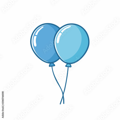 Two Blue Balloons Illustration