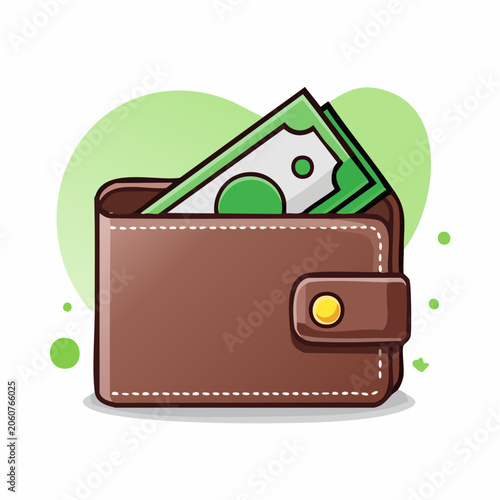 Wallet with Money Illustration