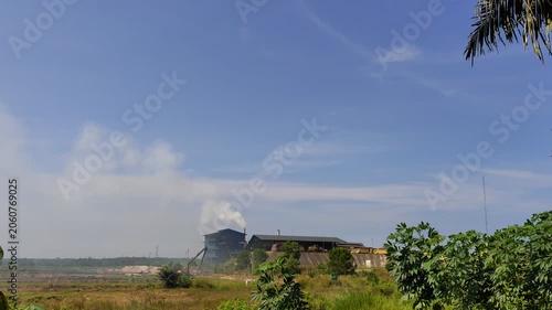 Industrial Palm Oil Mill in Tropical Agricultural Landscape
