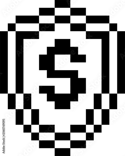 Pixel Art Escrow Dollar Shield Icon