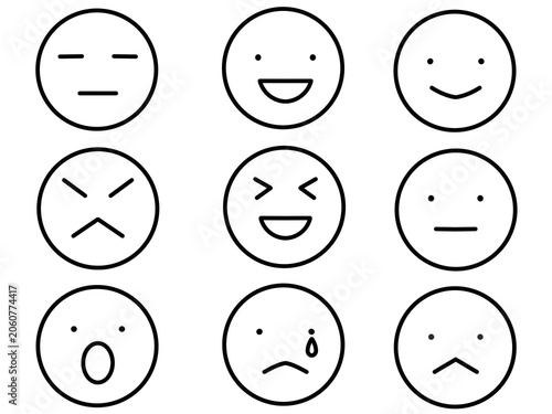 Photos Illustrations of faces with various expressions