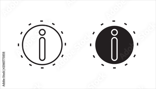 Minimal information line icon isolated on background. Perfect for help centers, customer support, guidance, FAQs, notifications, and informational content concepts.