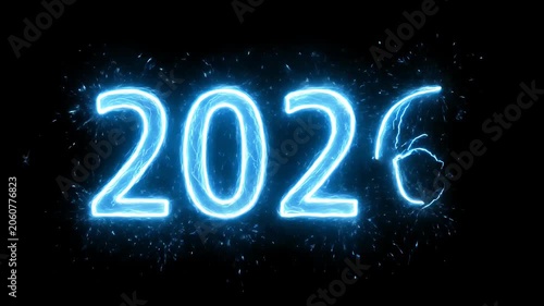 Neon 2026 Year Number Animation.