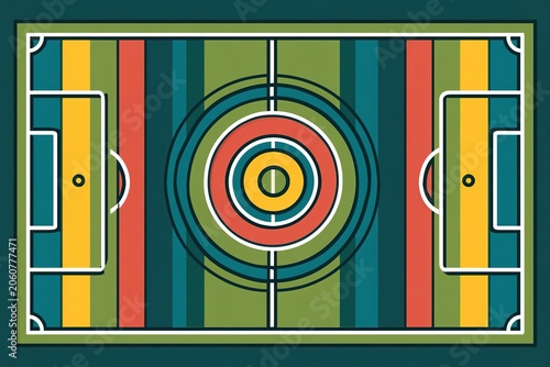 design of colorful football field 