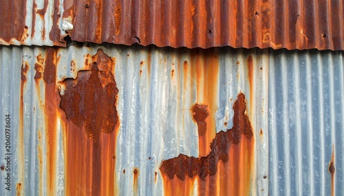 Corrugated metal rust texture