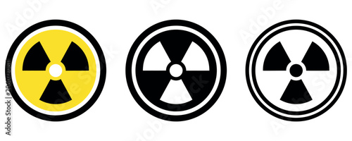 Canvastavla Nuclear radiation warning radioactive danger hazard and atomic energy sign set