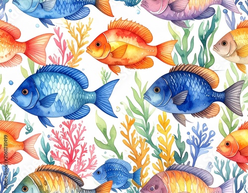 Colorful fish in coral reef