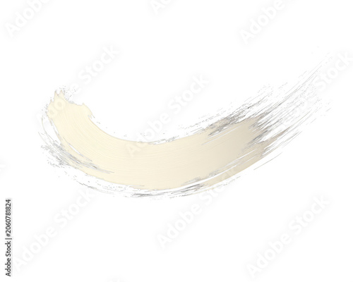 A cream-colored brushstroke against a black background, with visible texture and light variation