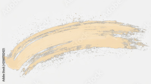 A cream-colored brushstroke with textured edge against a dark background, dynamic