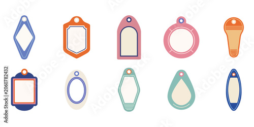 Blank Retro Motel Key Tag Frame Set