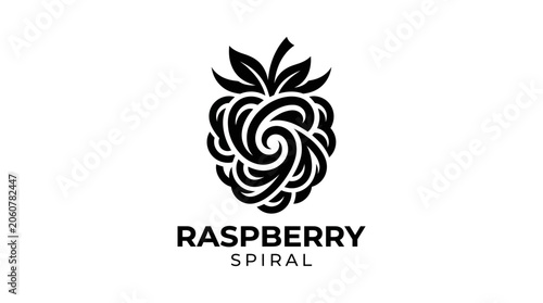 Stylized Raspberry Spiral Logo Design for Branding.