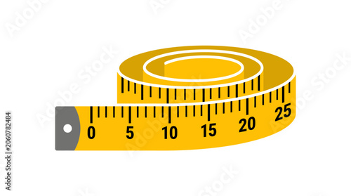 Yellow Measuring Tape Coiled for Precision and Measurement.