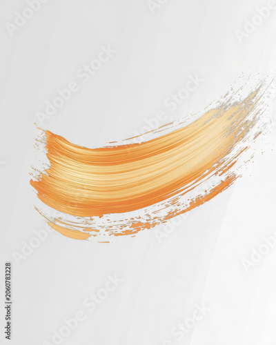 Golden brushstroke against a black backdrop, textured and visually striking