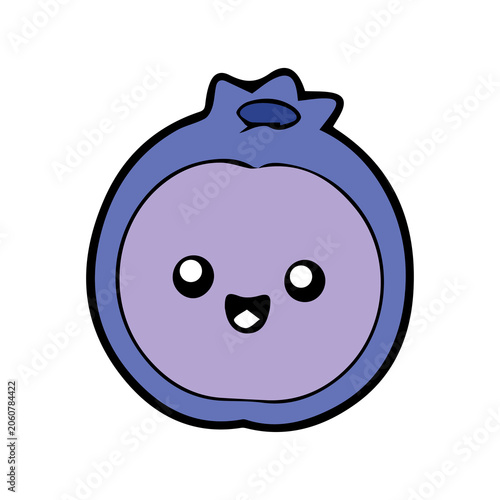 Canvas Print Charming blueberry mascot with a joyful and lovable appearance