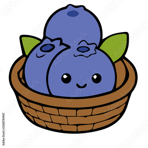 Εκτύπωση καμβά Charming blueberry mascot with a joyful and lovable appearance