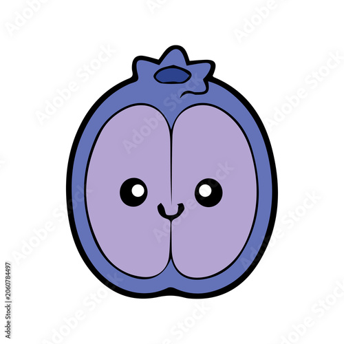 Canvas-taulu Charming blueberry mascot with a joyful and lovable appearance