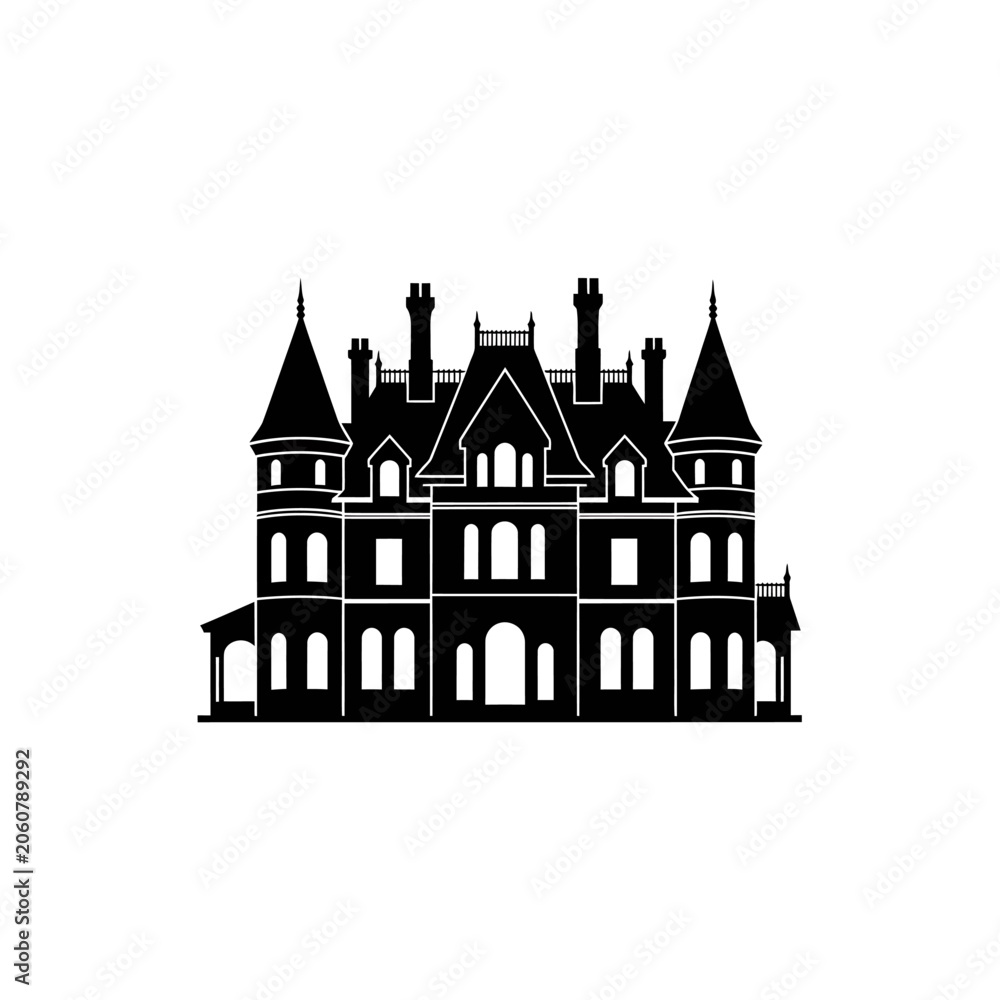 Fototapeta premium Large Gothic Style Mansion.